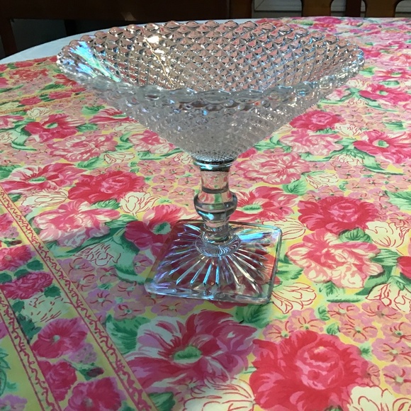 Anchor Hocking Miss America Round Clear Compote 5” tall, $25 - Picture 1 of 2